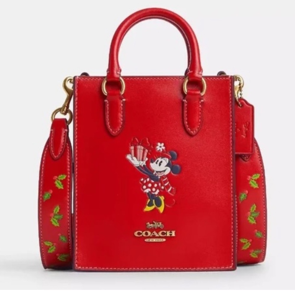 Disney X Coach North South Mini Tote With Minnie Mouse Valentine💝